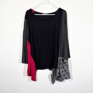 Alembika Mixed Print Color Block Shirt Size 6 or US 16/18